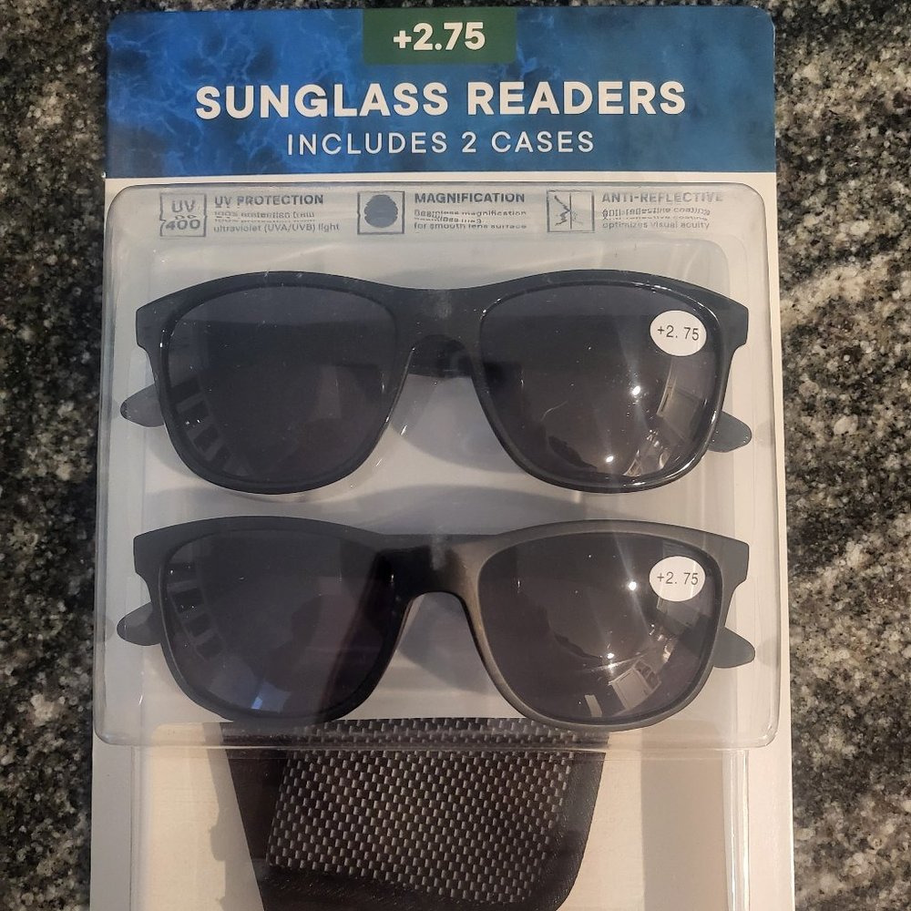 M Eyewear Sunglass readers +2.75 Pack of 2 Sunglasses NEW